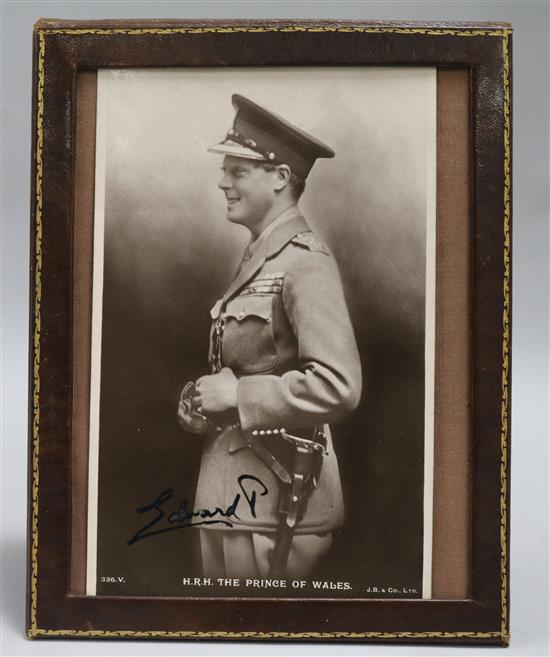 A signed photograph of Edward VIII when Prince of Wales